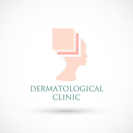 Logo dermatology medical or cosmetology clinic skin layersのイラスト素材