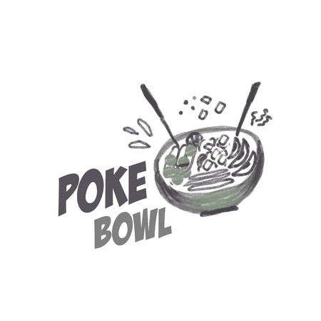Poke Bowl Hawaiian cuisine food natural restaurantの写真素材