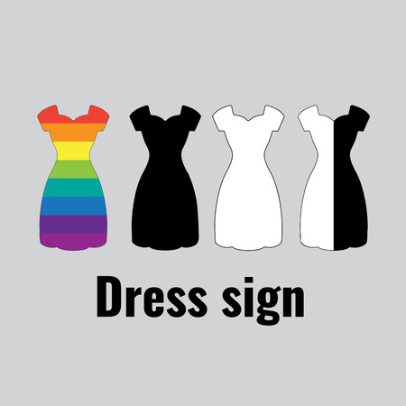 Woman dress sign illustration clothes icon dry cleaning or washing powder symbolのイラスト素材