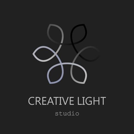 Flower in black and white sign lighting storeのイラスト素材