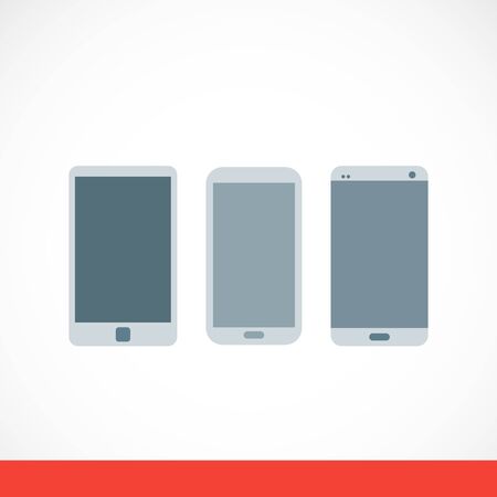 Set smartphones gray vector flat illustrationのイラスト素材