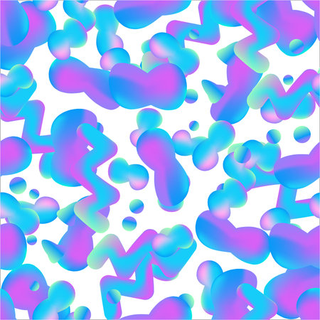 Trendy seamless pattern 3d abstract shape liquid vintage 90s cover vector illustration