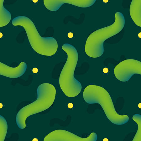 Trendy seamless pattern 3d abstract shape liquid vintage 90s cover vector illustrationのイラスト素材