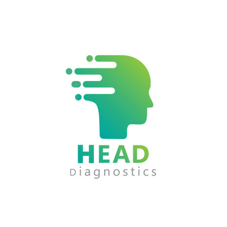Logo head digital medical clinic man health vectorのイラスト素材