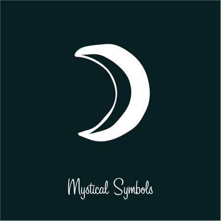 Mystical spiritual symbol moon month, style old school, tattoo, icon, sign. Magic esoterica talisman element. Vector illustrationのイラスト素材