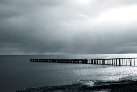 marina in the cloudsの写真素材