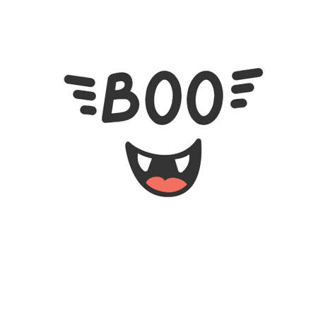 Happy Halloween decor elements. Boo and Vampire Smileのイラスト素材