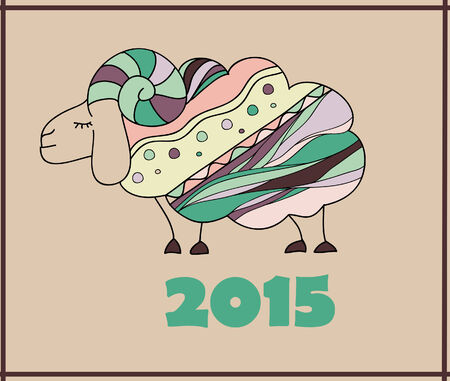 Decorative sheep New Year illustrationのイラスト素材
