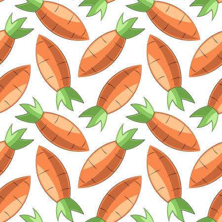 Seamless vector pattern with carrot on white backgroundのイラスト素材