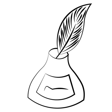 Single element inkwell. Draw illustration in black and whiteのイラスト素材