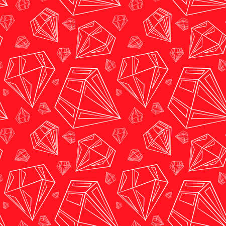 Seamless vector pattern with outline white diamondsのイラスト素材
