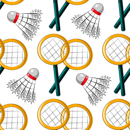 Seamless vector pattern with shuttlecock and racketのイラスト素材
