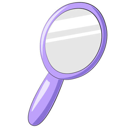 Single element Mirror. Draw illustration in colorのイラスト素材