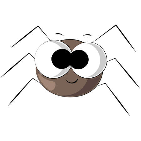 Cute cartoon Spider. Draw illustration in colorのイラスト素材