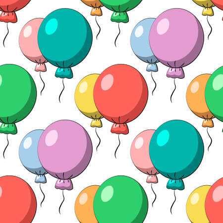 Seamless vector pattern with color air balloonのイラスト素材