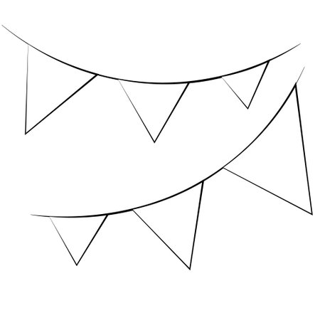 Single element Flags. Draw illustration in black and whiteのイラスト素材