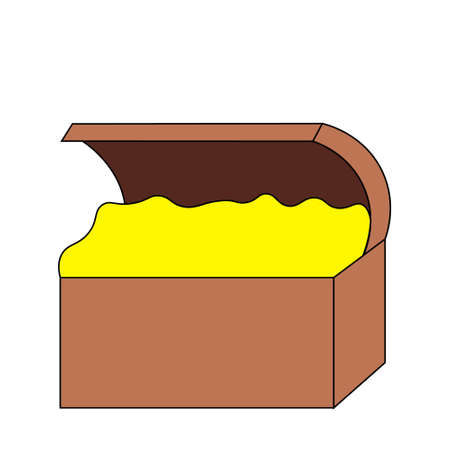 Single element Treasure. Draw illustration in colorのイラスト素材