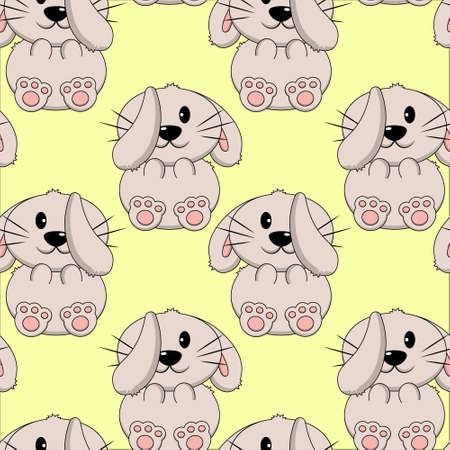 Seamless pattern with cute cartoon adorable Rabbitのイラスト素材