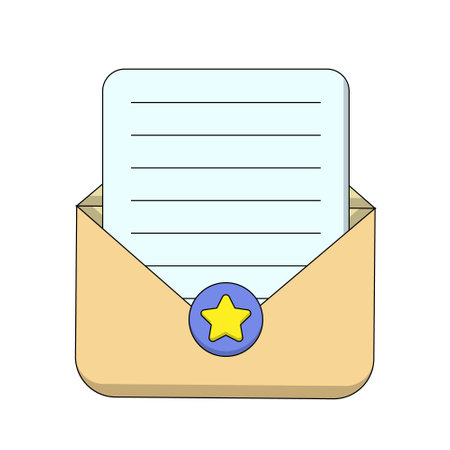Paper envelope with letter. Color illustration. Feedback conceptのイラスト素材