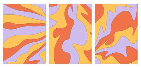 Groovy abstract background with red, orange and purple colorsのイラスト素材