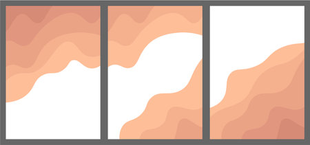 Set abstract background with effect paper cutout in peach fuzz and whiteのイラスト素材