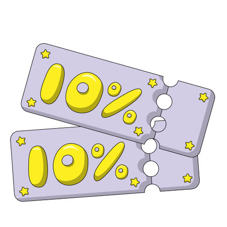 Two discount coupons with stars in colorのイラスト素材
