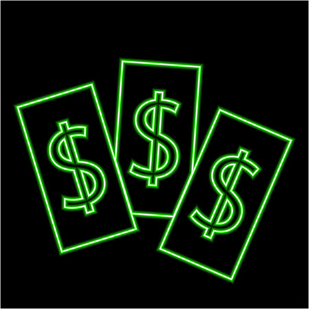 Money banknote in neon effectのイラスト素材