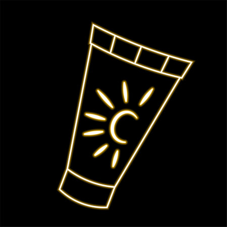 Sunscreen Cream in neon effectのイラスト素材