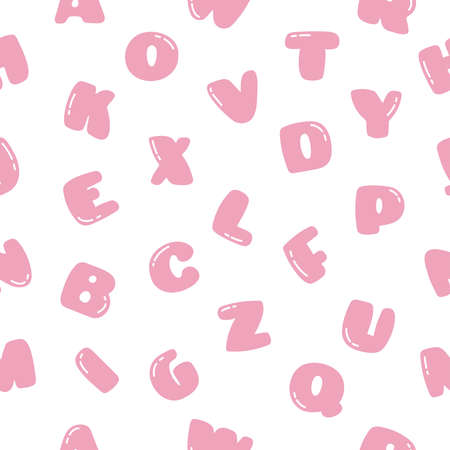 Bubble gum alphabet seamless pattern vector illustrationのイラスト素材