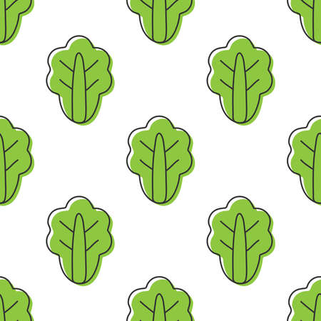 Seamless pattern romaine lettuce vector illustrationのイラスト素材