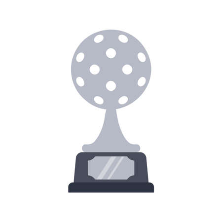 Pickleball ball silver trophy cup award vector illustration on white backgroundのイラスト素材