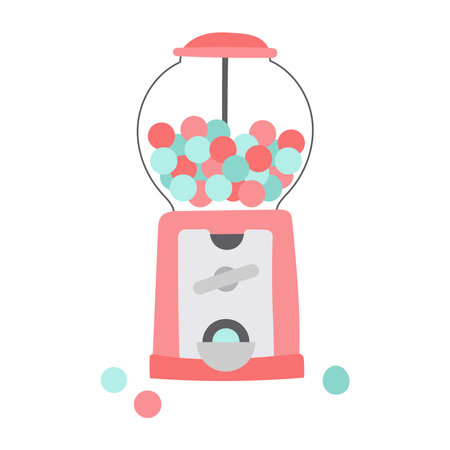Chewing gum ball machine. cartoon vector illustration.のイラスト素材