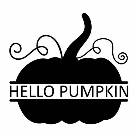 Pumpkin monogram frame. Pumpkin silhouette. Vector illustrationのイラスト素材