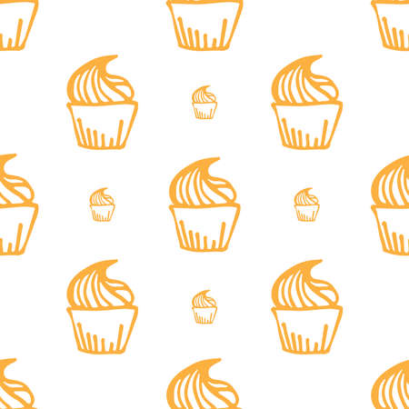 pattern cupcake seamlessのイラスト素材