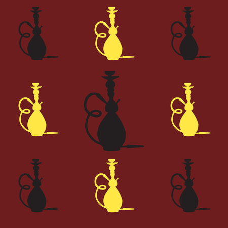 Hookah icon with phrase relax take it easy, illustration of hookah