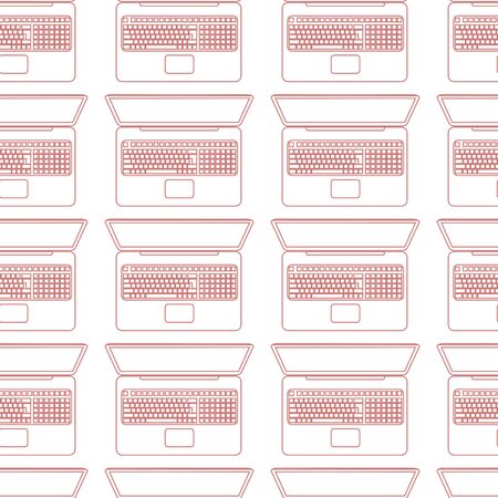 Illustration of notebook, computer vector, laptop seamless patternのイラスト素材