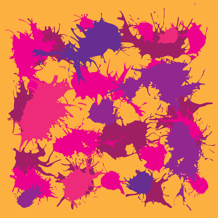 Ink splash blotch, grunge background, spot of paint with dropsのイラスト素材