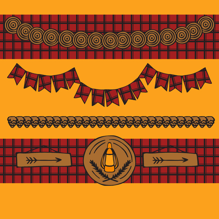 Rustic Woodsy Outdoor Lumberjack party ideas, camping party ideasのイラスト素材