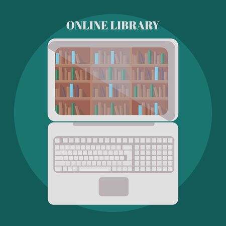 library book shelf background, row of books in bookstoreのイラスト素材
