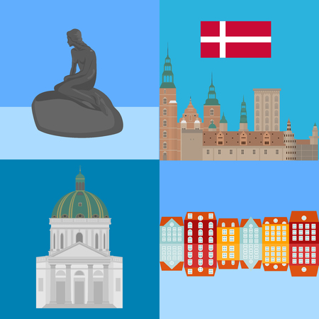 Denmark landmark elementsのイラスト素材