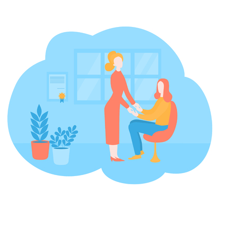 Body oriented psychotherapy, somatic psychology. Alternative medicine acupressure. Physical therapists and chiropractor. Psychologist consultation.のイラスト素材