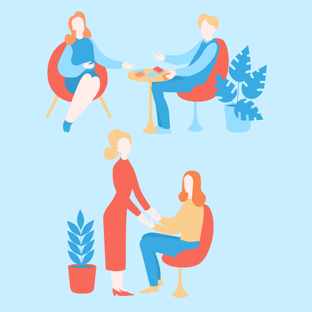 Body oriented psychotherapy, somatic psychology, alternative medicine, acupressure. Physical therapists, chiropractor, psychologist. Metaphorical associative cardsのイラスト素材