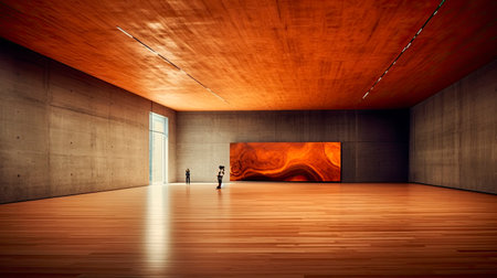 Interior of a modern art gallery. Generative AI.の写真素材