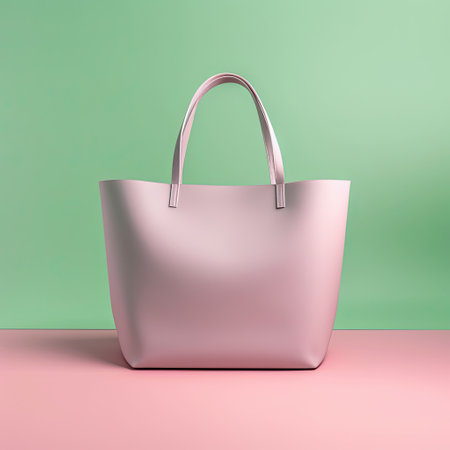 Pink handbag on a pastel background. 3d rendering. Generative AI.の素材