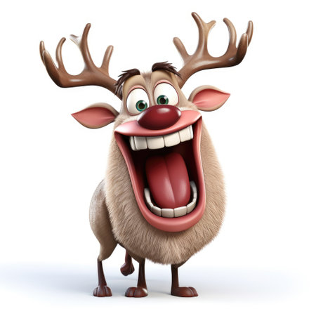 Cartoon deer with big antlersの素材