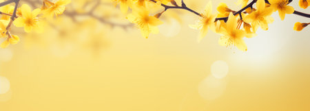 Spring flowers background with copy space.の素材