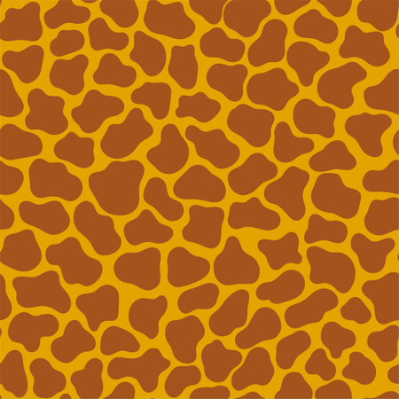 Giraffe skin texture seamless pattern vector. Warm animal spotter hand-drawn texture by cooper and...