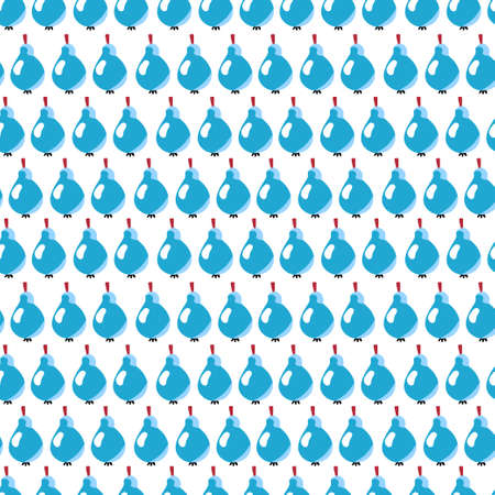 Blue pears regular pop art seamless pattern vector. Cartoon blue fruits isolated on white. Funny bright summer endless texture. Fruits seamless pattern for textile, fabric, kitchen ware and moreのイラスト素材
