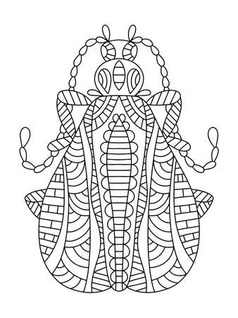 Calopteron terminale decorative coloring page for adults vector illustrationのイラスト素材