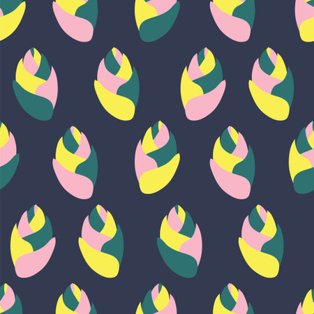 Heliconia flower bud regular seamless pattern vector